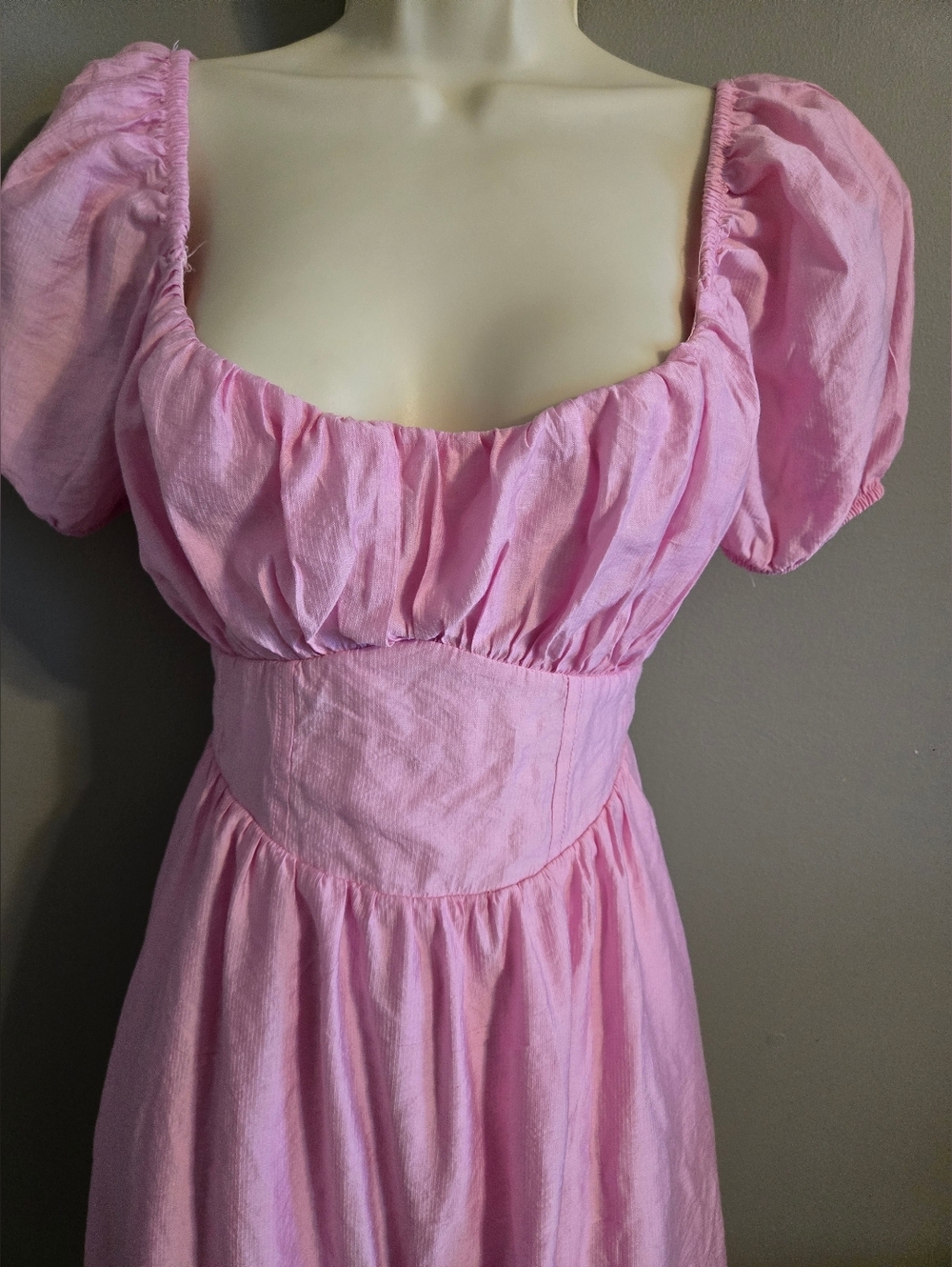 Blu Pepper Pink Milkmaid Coquette Dress, Size Small - Picture 5 of 11